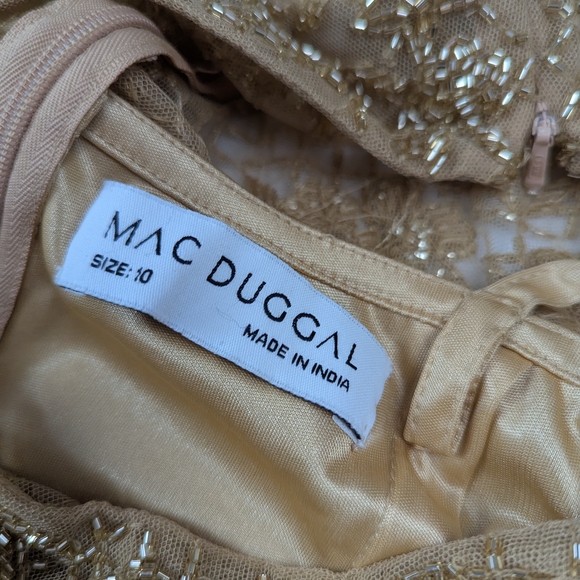 Mac Duggal Gold Long Sleeve Gown - Picture 9 of 14